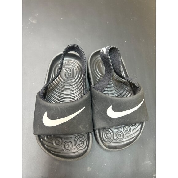 Nike Baby Sandals Black Slip-On 5C Toddler Shoes Comfortable Elastic Strap - Picture 2 of 5
